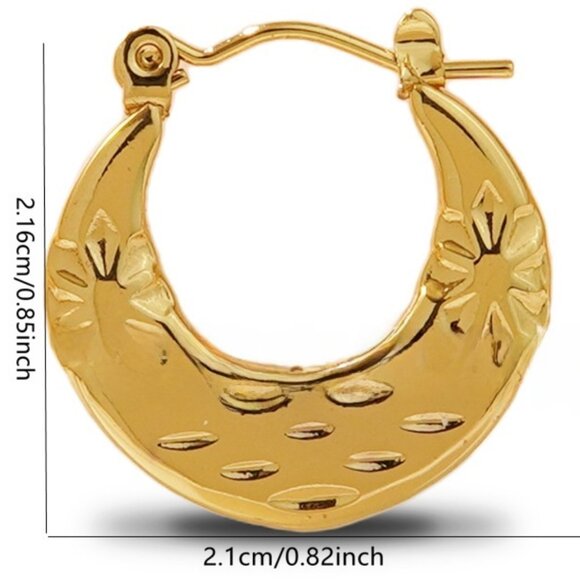 3For$20 Vintage Berry Textured U Earring Stainless Steel Earrings - Picture 2 of 3